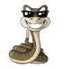 Cool snake with sunglasses