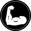 Muscles dumbbell icon