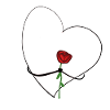 heart with rose flower love