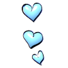 three hearts blue