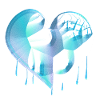 heart symbol blue glitter