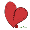broken heart sad red