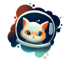 Cute Cat in Space