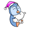 Penguin with pillow