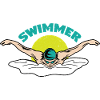 Swimmers Swimming 50 meters lane