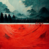 red sky forest