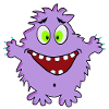 Cute friendly cute upbeat monster