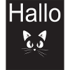 Katze schwarz Hallo
