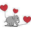 elephant balloon heart animal symbol