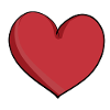 red cartoon heart symbol love