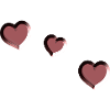 three red hearts symbol love