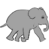 Symbole animal d’éléphant Gris