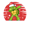 Dabbing Turtle Santa Claus Cap
