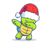 Dabbing Turtle Santa Claus Cap
