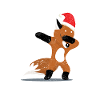 Dabbing Fox Santa Hat Christmas Pajamas