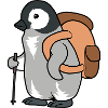 Funny Penguin Hiking Mountains Adventure