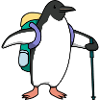 Cute Penguins Hiker Adventure Mountains