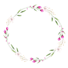 Spring flower wreath circle customizable