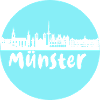 Münster, circle, skyline, silhouette, blue