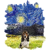 Starry Night - Basset Hound