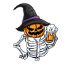 Skeleton Pumpkin Face