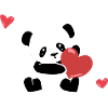 Panda Love Hearts Animal Sweet