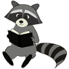 Waschbär liest Buch Geschenkidee