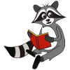 Waschbär liest Buch Geschenkidee