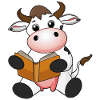 Kuh liest Buch Geschenkidee
