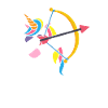 Dabbing Einhorn Bogenschießen