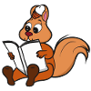Eichhörnchen liest Buch Geschenkidee