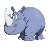 Kawaii Cartoon Rhino