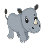 Kawaii Cartoon Rhino