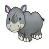 Kawaii Cartoon Rhino