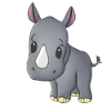 Kawaii Cartoon Rhino