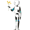 robot mit blumen
