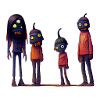 Pumpkin Zombie Halloween Family