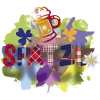 Plaid Typo Blumencollage