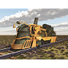Steampunk steam locomotive