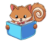 Squirrel Reading Book