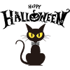 Happy halloween black cat