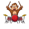 Monkey plays drums