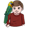 Boy with parrot
