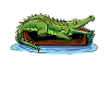 Sunbathing crocodile