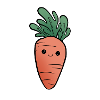 Ultra cute cartoon carrot