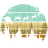 Deer Forest Stripes Silhouette