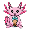 Kawaii Bubble Tea Axolotl