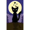 Moonlight Halloween cat