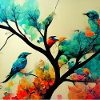 Birds Sitting on tree