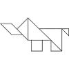 Elephant Tangram – Line Art